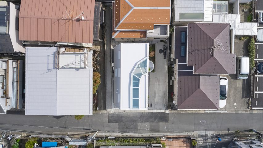Aerial view of Scenery Scooping House by Not Architects Studio
