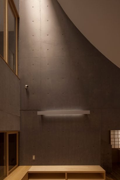 Concrete interior of Tokyo temple