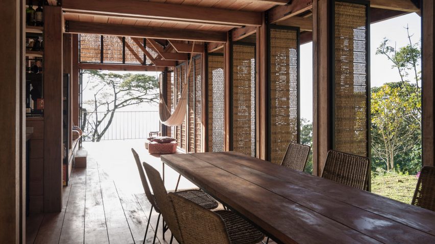 The open plan kitchen interior of Woven House