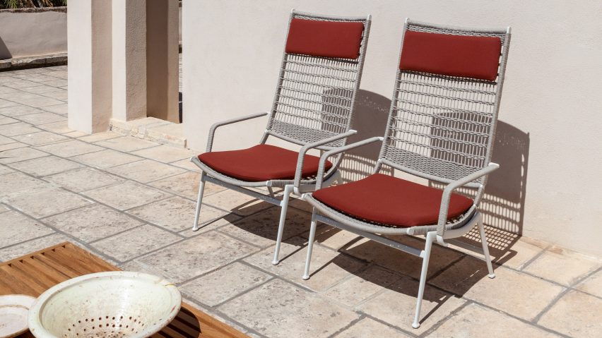 Two outdoor chairs by Poltrona Frau