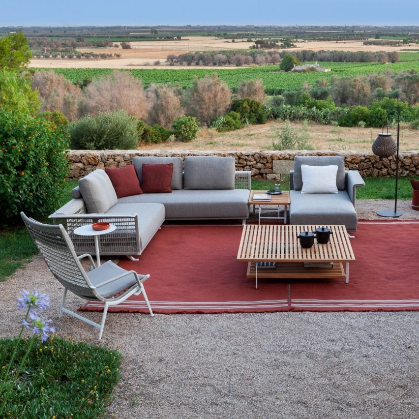 Solaria modular sofa in a garden