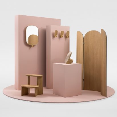 The Ad All collection by Zeitraum showcased on a pink stage