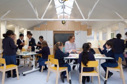 Interior of primary school STEM lab in Cambridge