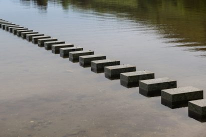 Stepping stones in water