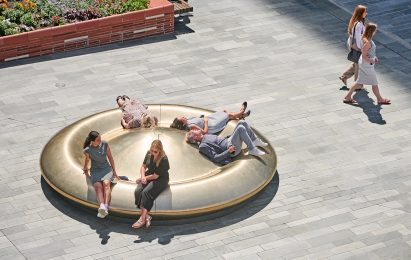 UFO public bench by Peter Newman at Canary Wharf