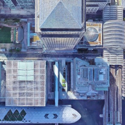 Aerial view of Canary Wharf