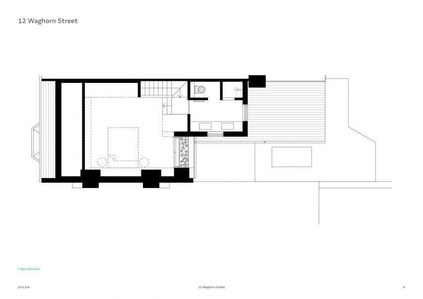 Floor plan of Waghorn Street renovation by Emil Eve