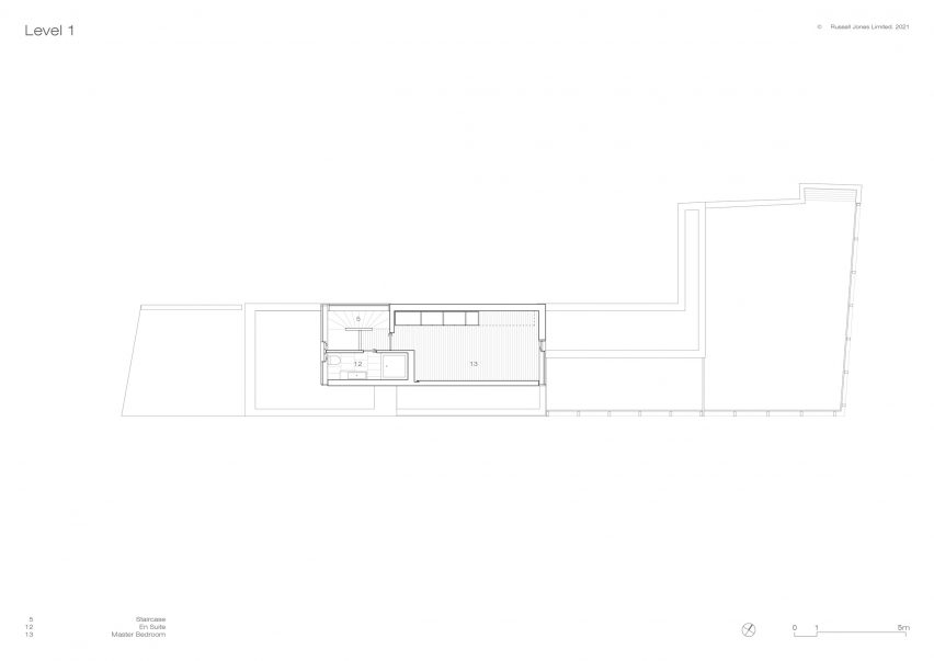 First floor plan of Wembury Mews house by Russell Jones
