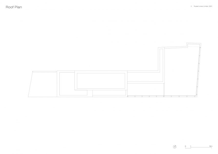 Roof plan of Wembury Mews house by Russell Jones