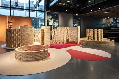 Brick pavilion in A Room of One's Own exhibition space