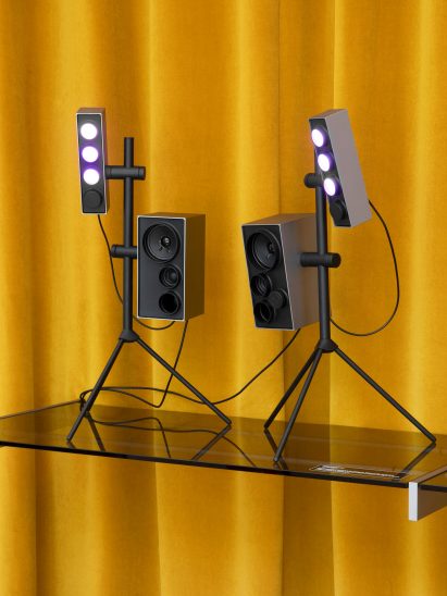 A music player that looks like a small concert stage