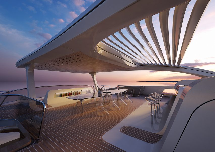 Oneiric solar-panel-covered yacht by Zaha Hadid Architects