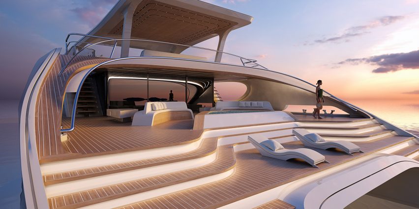 Oneiric solar-panel-covered yacht by Zaha Hadid Architects