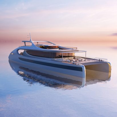 Zaha Hadid Architects designs sinuous solar-powered catamaran