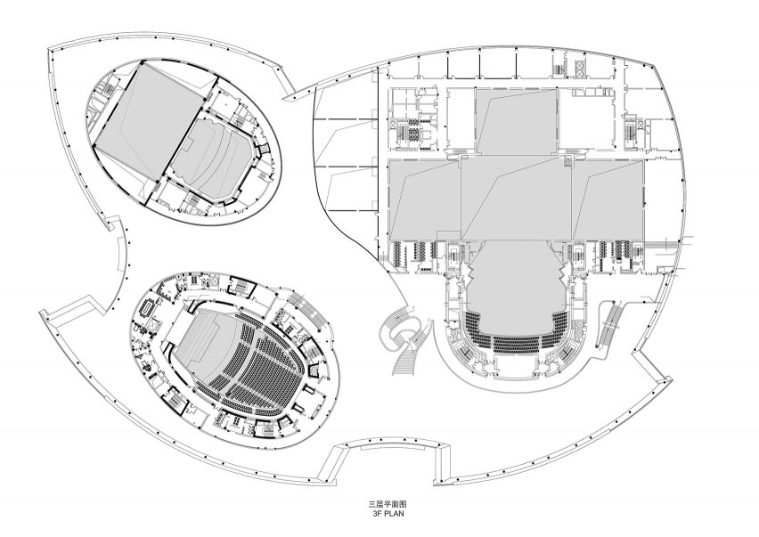 Floor plan of Zhengzhou Grand Theatre by The Architectural Design and Research Institute of HIT