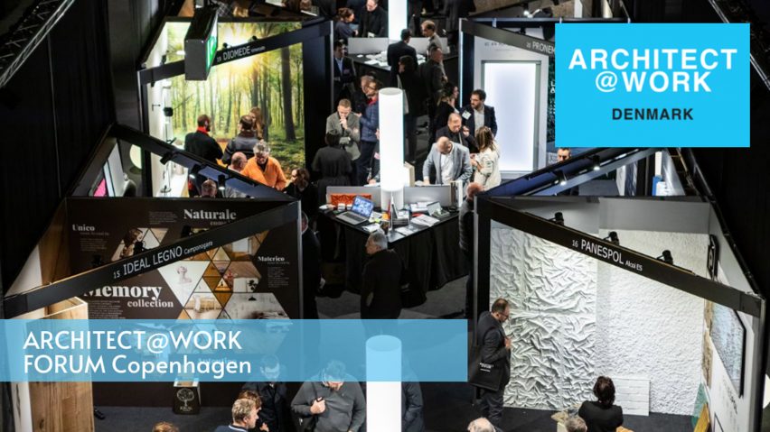 People looking at design exhibitions at a trade show
