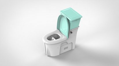 Toilet with water free flush