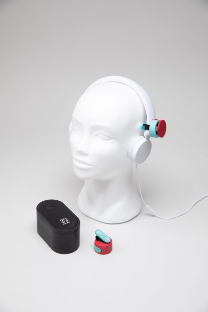 A photograph of headphones designed for working