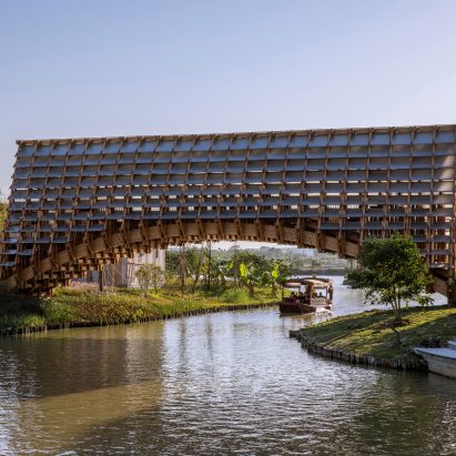Timber Bridge in Gulou Waterfront by Luo Studio