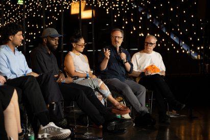 A photograph of panellists for Therme Art's wellbeing talk