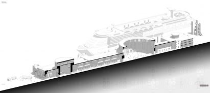 A render of a cruise ship terminal