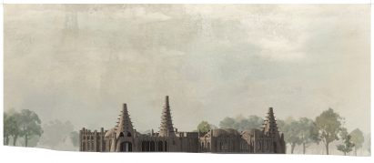 A building made from mud bricks featuring a solar power kiln