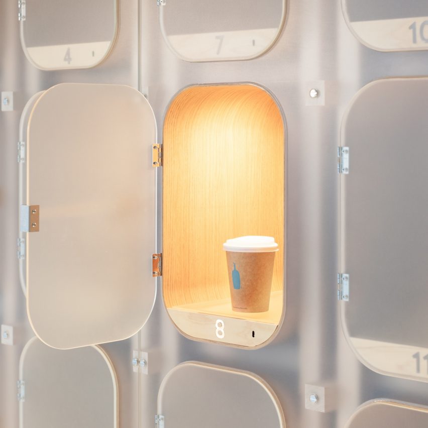Contactless Pick-Up Station for Blue Bottle Coffee by Jo Nagasaka / Schemata Architects