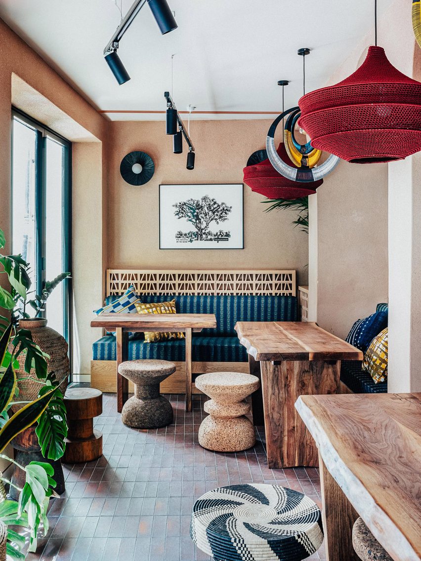 Tatale restaurant inside The Africa Centre in London, designed by Freehaus