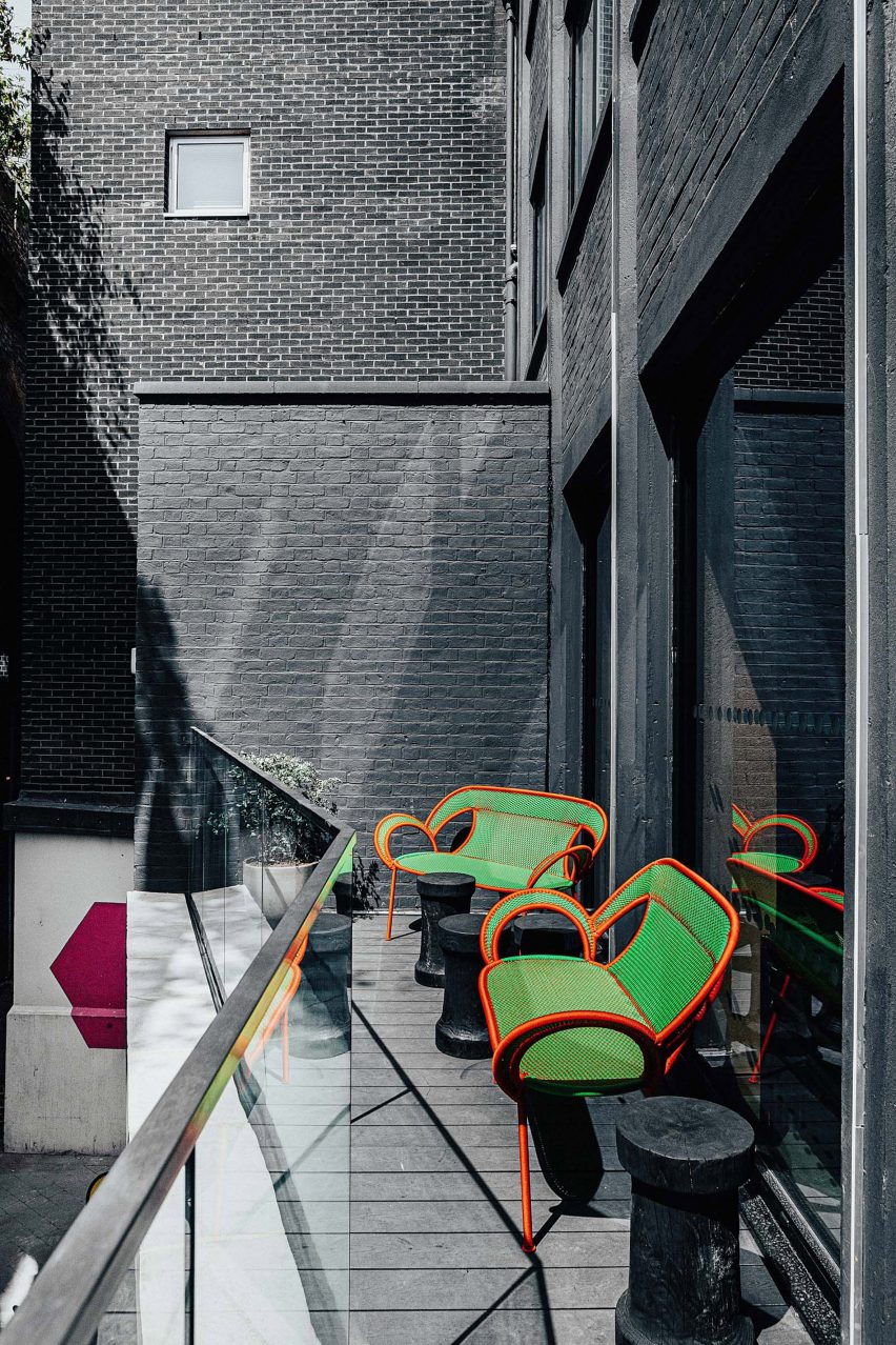 Terrace of The Africa Centre in London, designed by Freehaus