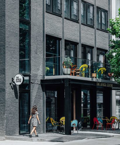 Exterior of The Africa Centre in London, designed by Freehaus
