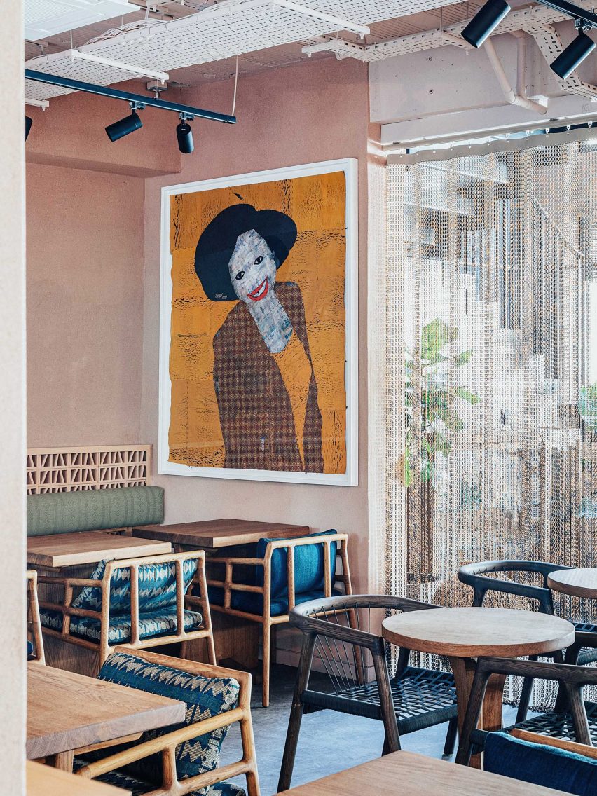 Tatale restaurant inside The Africa Centre in London, designed by Freehaus