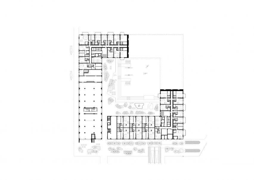 Sluishuis housing block by BIG and Barcode Architects cantilevered over IJ lake