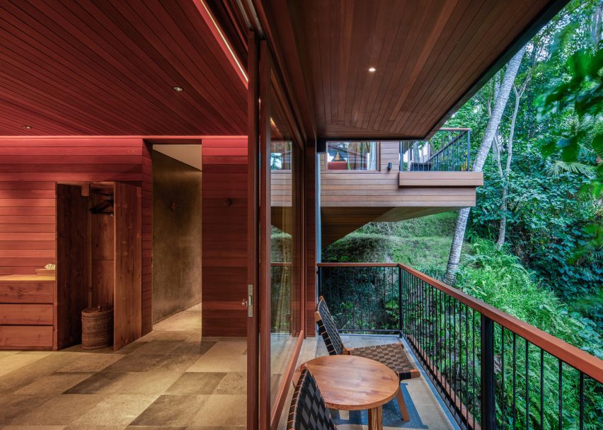 Interior of accommodation at Birdhouses resort in Bali by Alexis Dornier