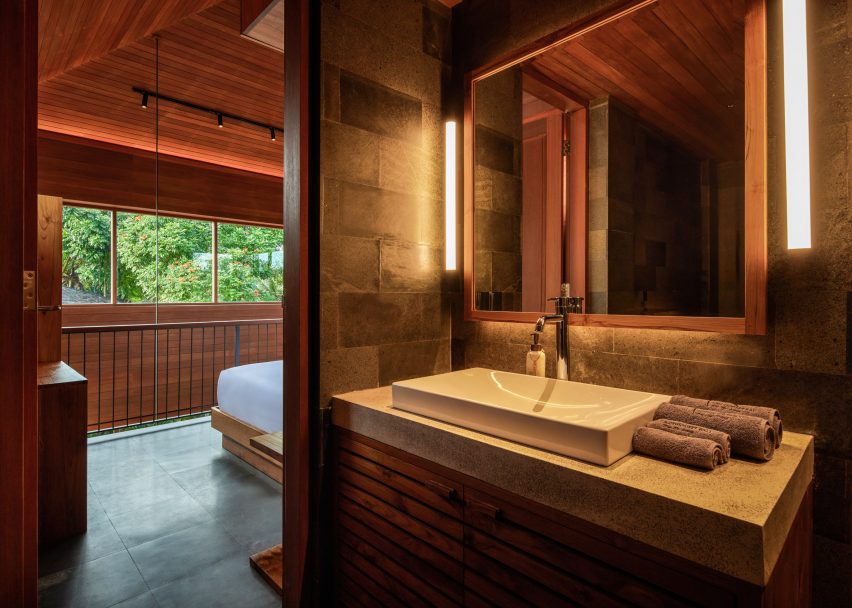 Interior of accommodation at Birdhouses resort in Bali by Alexis Dornier