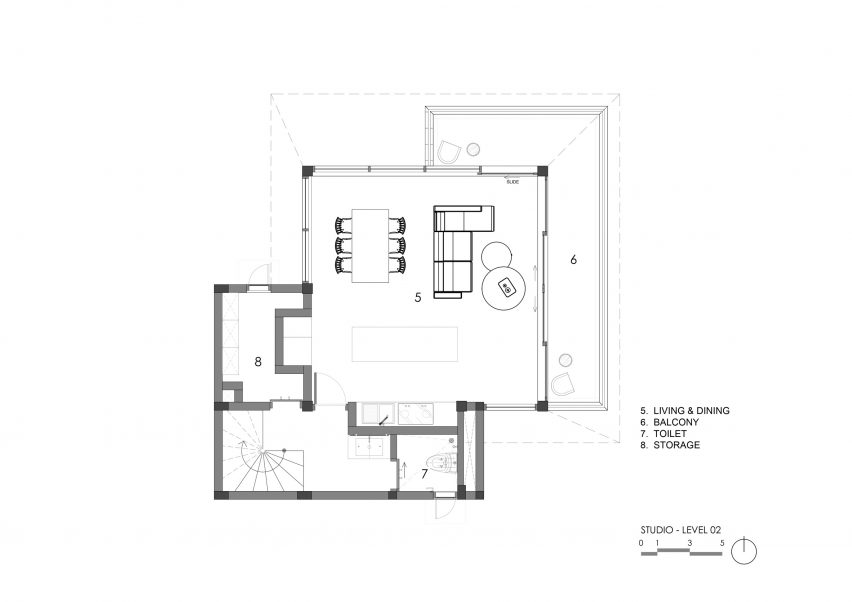 Studio plan from Birdhouses resort in Bali by Alexis Dornier