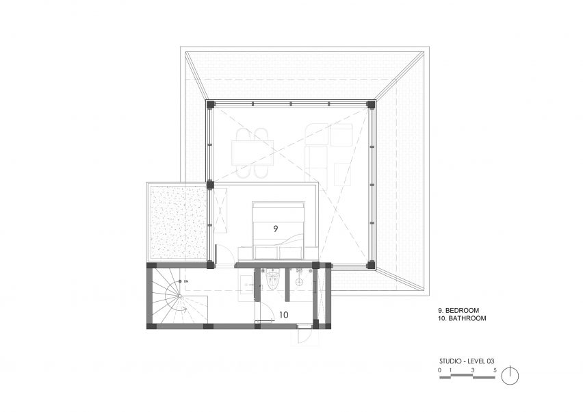 Studio plan from Birdhouses resort in Bali by Alexis Dornier