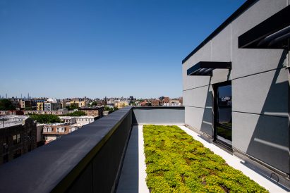 Green patio at social housing