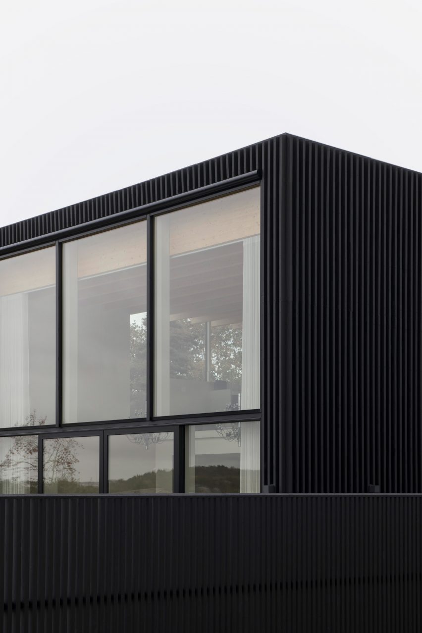 Black-timber exterior of Villa Hovås by Bornstein Lyckefors