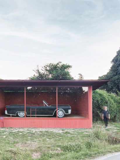 A person is pictured stood beside the Lincoln Pavilion