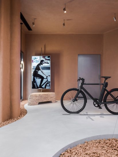 Black bike in Cowboy Paris store