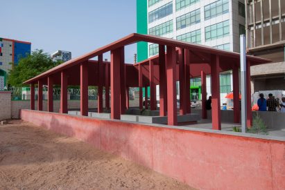 Pink concrete structure