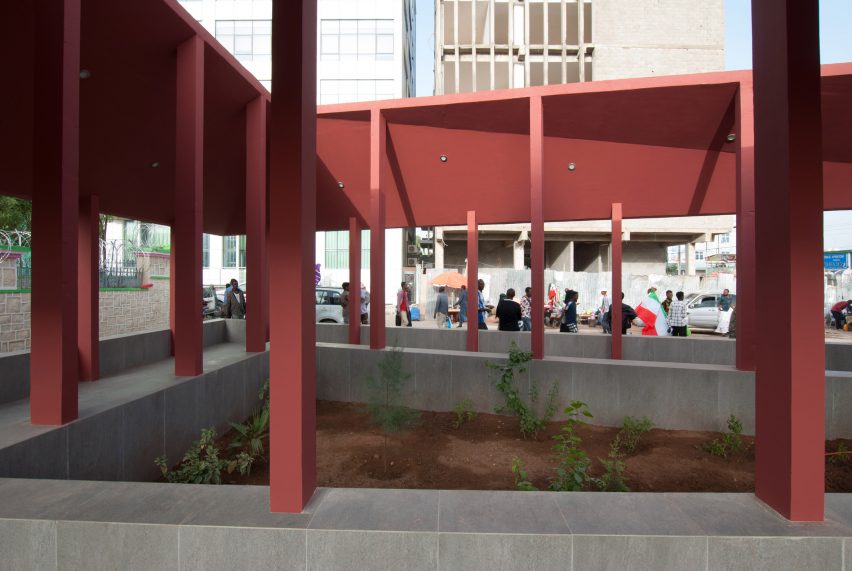 Interior of Courtyard Pavilion in Somaliland by Rashid Ali Architects