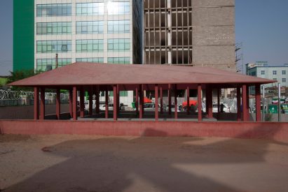 Pink canopy in Somaliland by Rashid Ali Architects