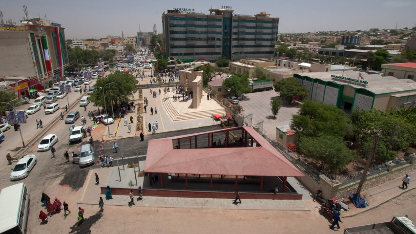 Aerial view of Courtyard Pavilion in Somaliland by Rashid Ali Architects