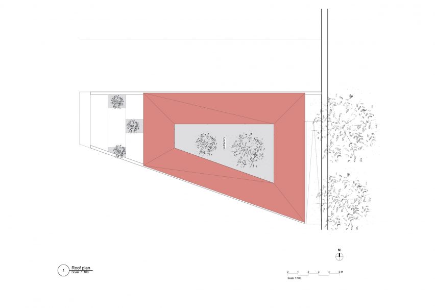 Roof plan of Courtyard Pavilion in Somaliland by Rashid Ali Architects