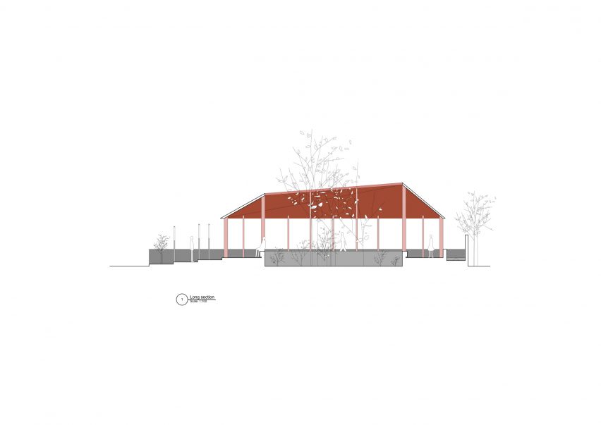 Section of Courtyard Pavilion in Somaliland by Rashid Ali Architects