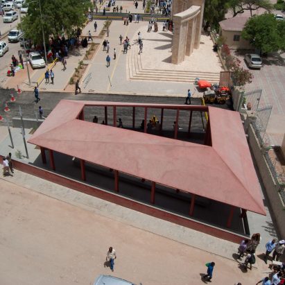 Aerial view of Courtyard Pavilion in Somaliland by Rashid Ali Architects
