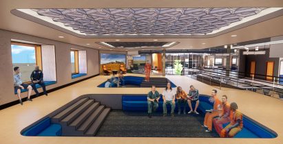 Interior space with a conversation pit by student at Drexel University