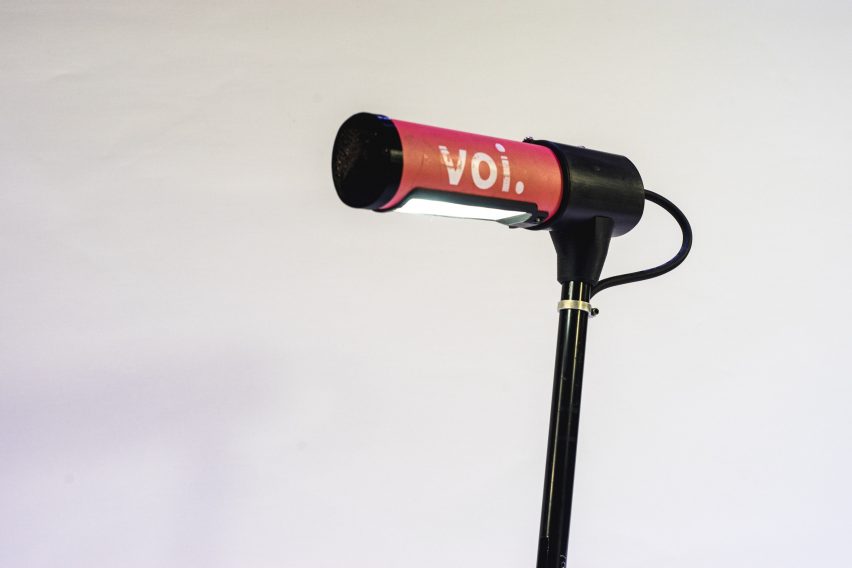 Lamp made from old e-scooter