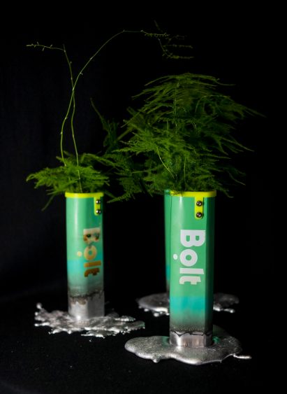 Vases made from old scooters